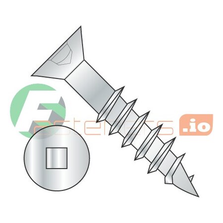 #8 x 4" Deep Thread Wood Screws/Square/Flat Head/Steel/Zinc/No Nibs / 2/3 Thread (Carton: 1,000 pcs)